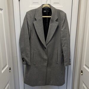 Zara Women's Classic Gray Pea Coat